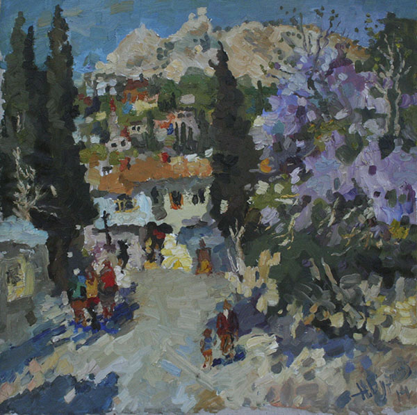 Николай Буртов, картина, весна в Крыму, реалистическая живопись
