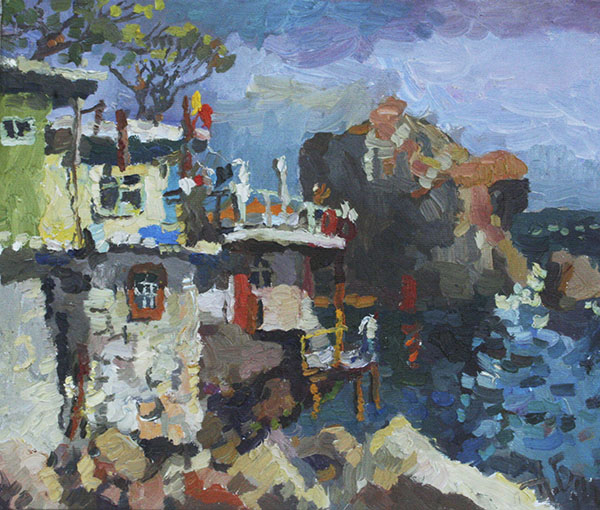 Николай Буртов, картина, весна в Ялте, Крымский пейзаж