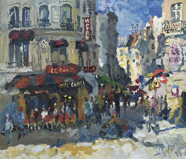 картина маслом, реалистическая живопись, пейзаж, Париж, Н.Буртов