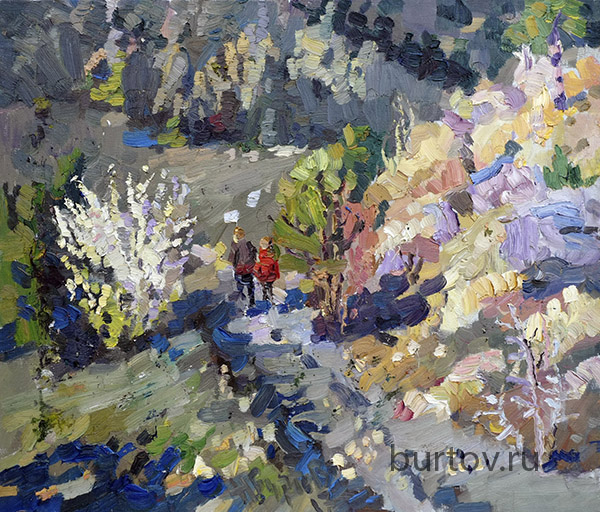 Буртов Николай, летний пейзаж, крымские горы в цвету 