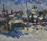Russia, provunce, russian tawn, russian vellage, painting, landscape, winter, autumn, spring