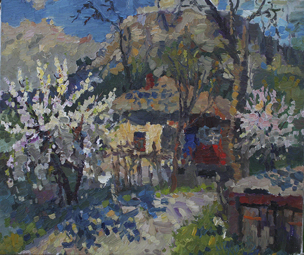 Крым, пейзаж, живопись, весна, картина, Крымские горы